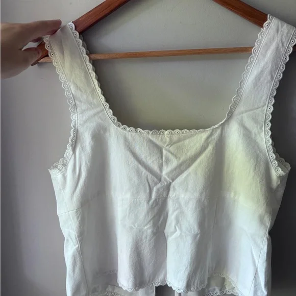 NWT Mustard Seed White Tie Front Tank | M - Picture 6 of 7